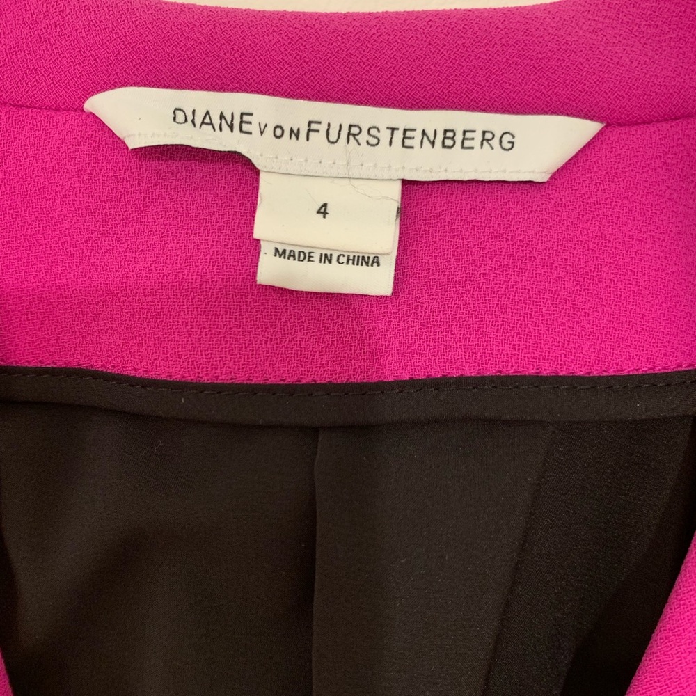 DVF Bright Pink Jacket Sz 4 - Picture 3 of 5